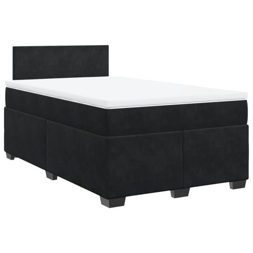 Giroletto A Molle Con Materasso Nero 120x190 Cm In Velluto - Image 3