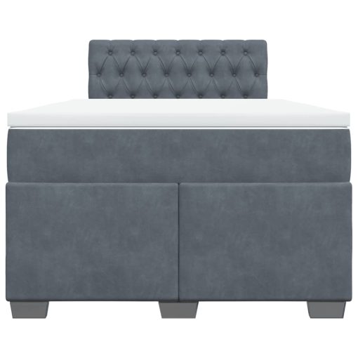 Giroletto A Molle Con Materasso Grigio Scuro 120x200 Cm Velluto - Image 6