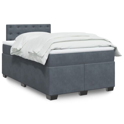 Giroletto A Molle Con Materasso Grigio Scuro 120x200 Cm Velluto