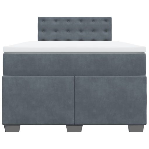 Giroletto A Molle Con Materasso Grigio Scuro 120x200 Cm Velluto - Image 6