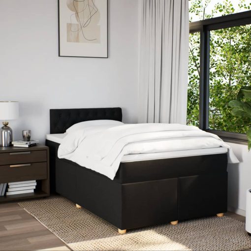 Giroletto A Molle Con Materasso Nero 120x190 Cm In Tessuto - Image 4