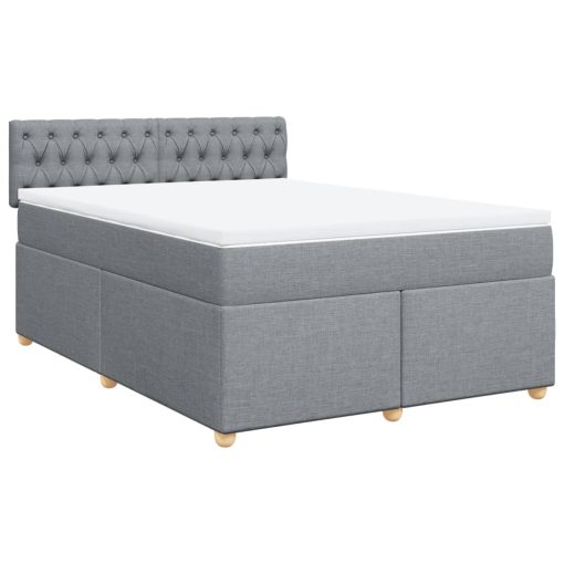 Giroletto A Molle Con Materasso Grigio Chiaro 160x200cm Tessuto - Image 3