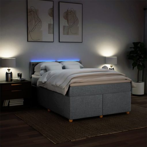 Giroletto A Molle Con Materasso Grigio Chiaro 160x200cm Tessuto - Image 5