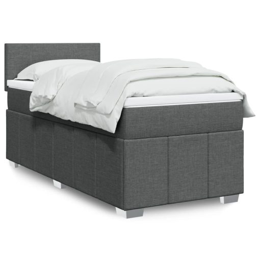 Giroletto A Molle Con Materasso Grigio Scuro 80x200 Cm Tessuto