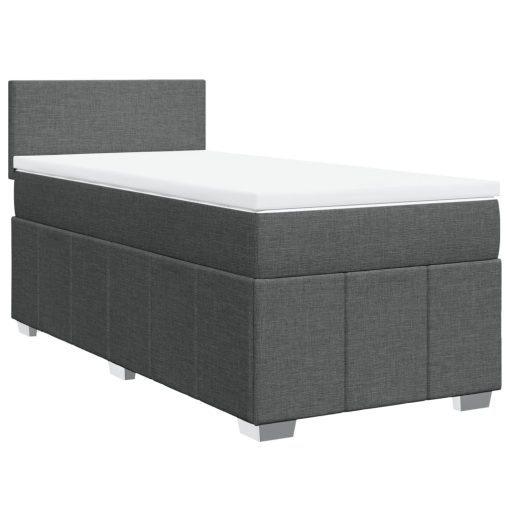 Giroletto A Molle Con Materasso Grigio Scuro 80x200 Cm Tessuto - Image 3