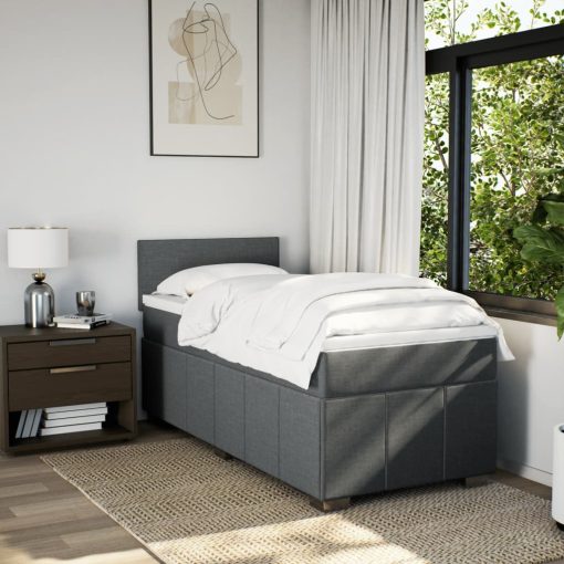Giroletto A Molle Con Materasso Grigio Scuro 80x200 Cm Tessuto - Image 4