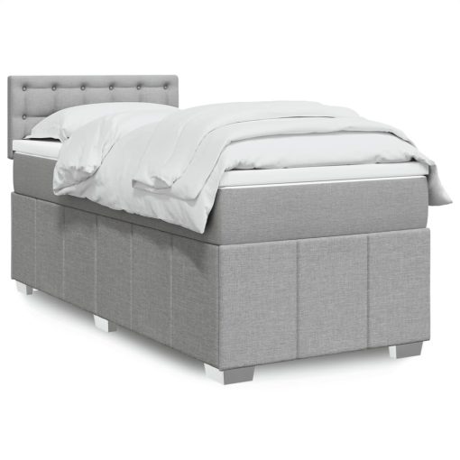 Giroletto A Molle Con Materasso Grigio Chiaro 80x200 Cm Tessuto