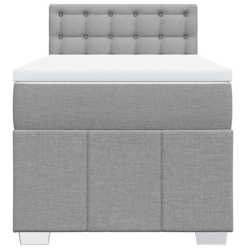 Giroletto A Molle Con Materasso Grigio Chiaro 80x200 Cm Tessuto - Image 6
