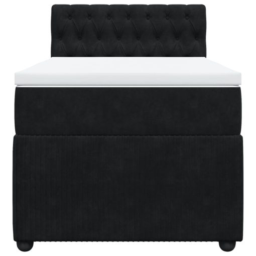 Giroletto A Molle Con Materasso Nero 80x200 Cm In Velluto - Image 6