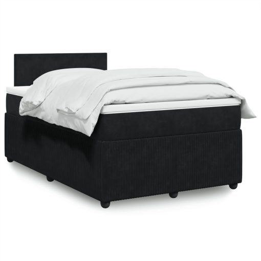 Giroletto A Molle Con Materasso Nero 120x200 Cm In Velluto
