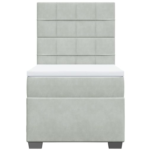 Giroletto A Molle Con Materasso Grigio Chiaro 80x200 Cm Velluto - Image 4