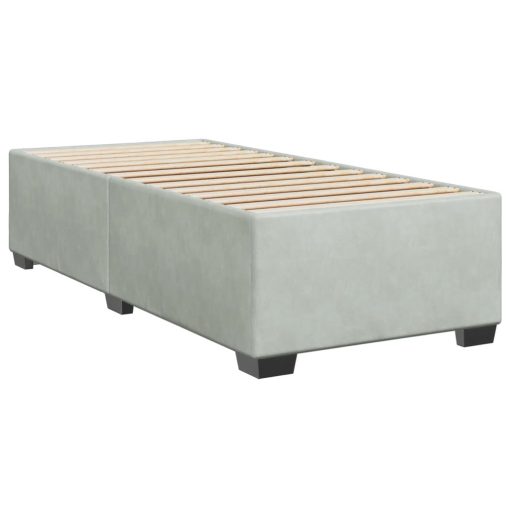 Giroletto A Molle Con Materasso Grigio Chiaro 80x200 Cm Velluto - Image 5