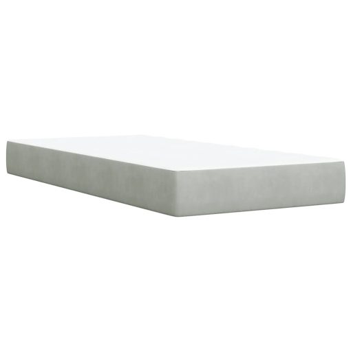 Giroletto A Molle Con Materasso Grigio Chiaro 80x200 Cm Velluto - Image 6