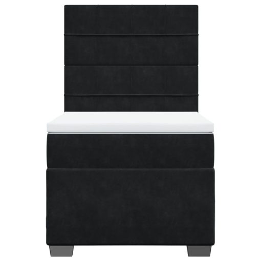 Giroletto A Molle Con Materasso Nero 100x200 Cm In Velluto - Image 4