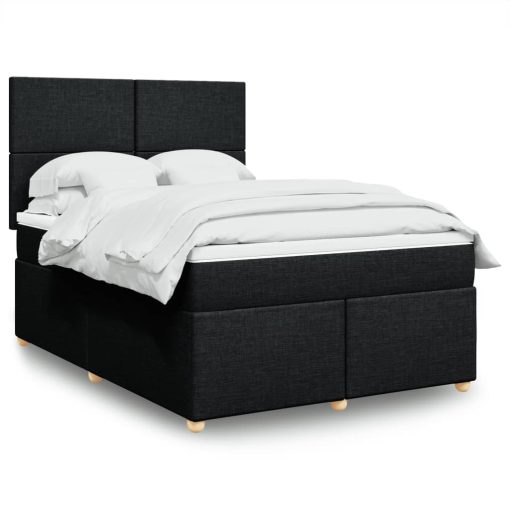 Giroletto A Molle Con Materasso Nero 140x190 Cm In Tessuto