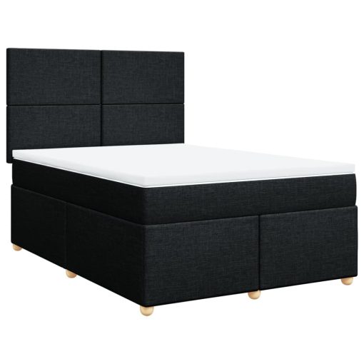 Giroletto A Molle Con Materasso Nero 140x190 Cm In Tessuto - Image 2