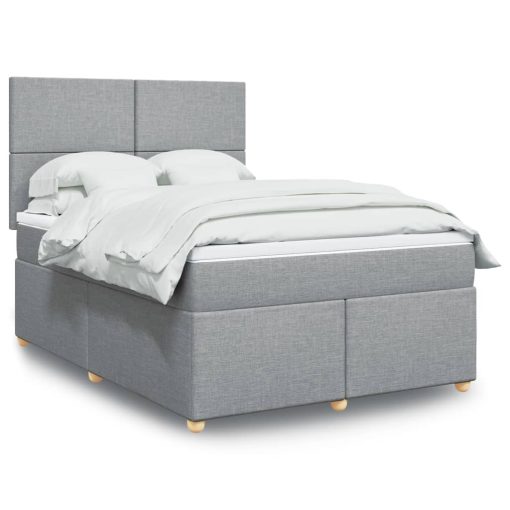 Giroletto A Molle Con Materasso Grigio Chiaro160x200 Cm Tessuto