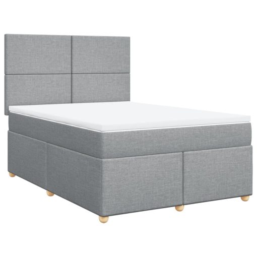 Giroletto A Molle Con Materasso Grigio Chiaro160x200 Cm Tessuto - Image 2