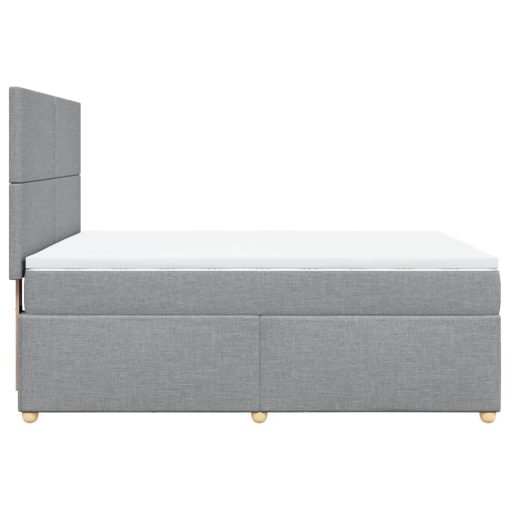 Giroletto A Molle Con Materasso Grigio Chiaro160x200 Cm Tessuto - Image 5