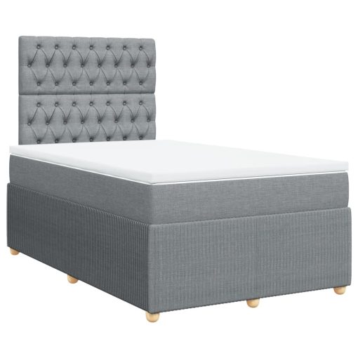 Giroletto A Molle Con Materasso Grigio Chiaro 120x200cm Tessuto - Image 2
