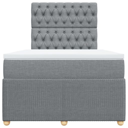 Giroletto A Molle Con Materasso Grigio Chiaro 120x200cm Tessuto - Image 4