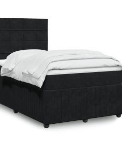 Giroletto A Molle Con Materasso Nero 120x200 Cm In Velluto