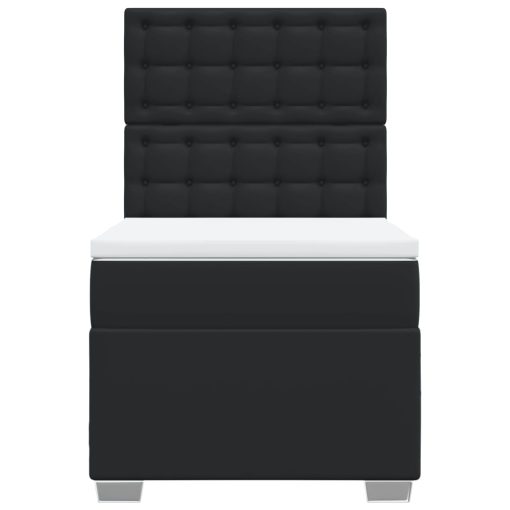 Giroletto A Molle Con Materasso Nero 90x190 Cm In Similpelle - Image 6