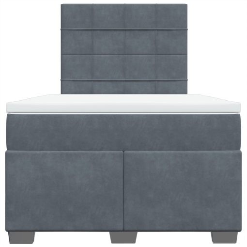 Giroletto A Molle Con Materasso Grigio Scuro 120x190 Cm Velluto - Image 6