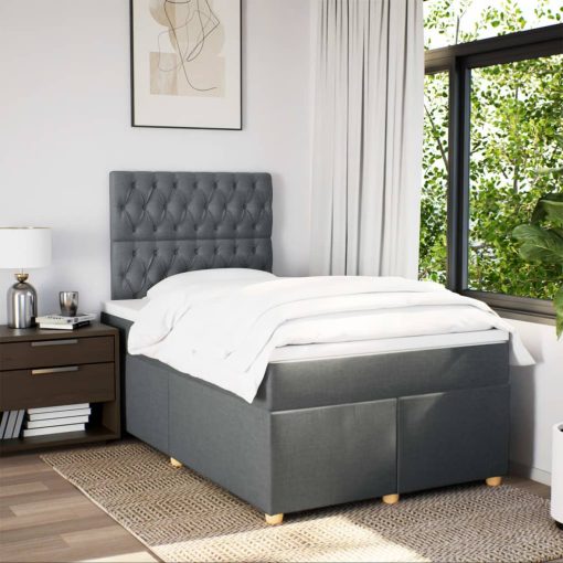 Giroletto A Molle Con Materasso Grigio Scuro 120x200 Cm Tessuto - Image 5