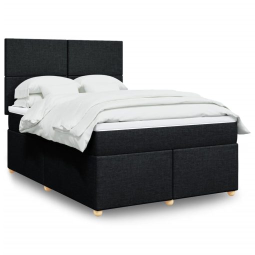 Giroletto A Molle Con Materasso Nero 140x190 Cm In Tessuto