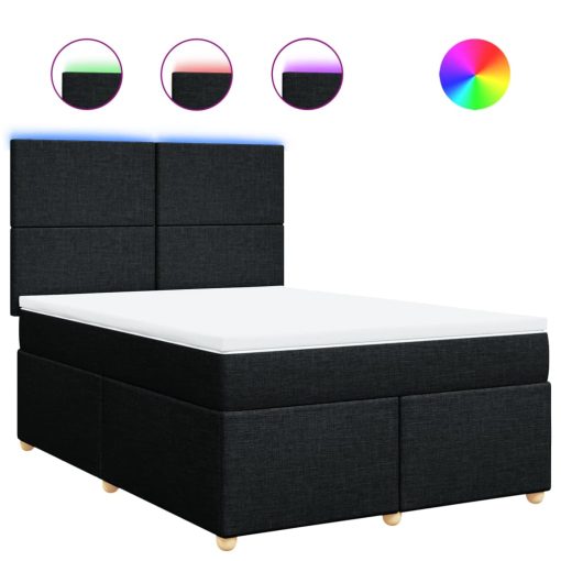 Giroletto A Molle Con Materasso Nero 140x190 Cm In Tessuto - Image 2