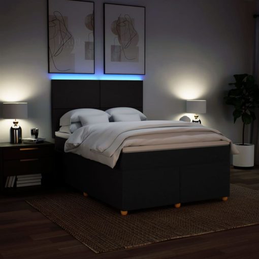 Giroletto A Molle Con Materasso Nero 140x190 Cm In Tessuto - Image 4