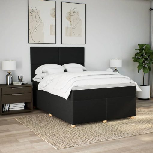 Giroletto A Molle Con Materasso Nero 140x190 Cm In Tessuto - Image 5