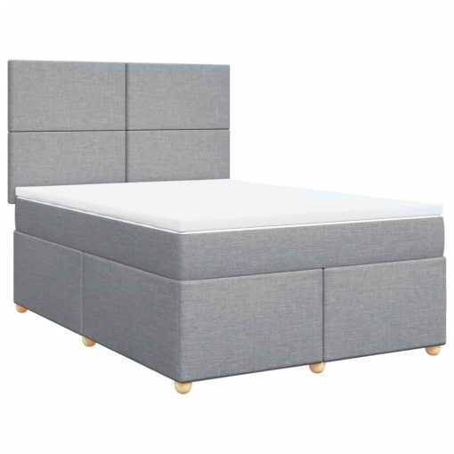 Giroletto A Molle Con Materasso Grigio Chiaro 160x200cm Tessuto - Image 3