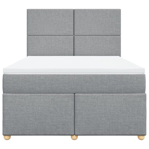 Giroletto A Molle Con Materasso Grigio Chiaro 160x200cm Tessuto - Image 6