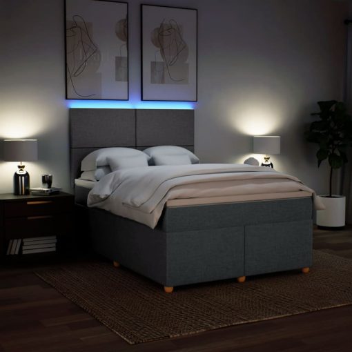 Giroletto A Molle Con Materasso Grigio Scuro 160x200 Cm Tessuto - Image 5