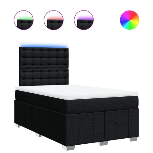Giroletto A Molle Con Materasso Nero 120x190 Cm In Tessuto - Image 2