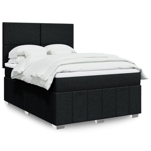 Giroletto A Molle Con Materasso Nero 140x190 Cm In Tessuto