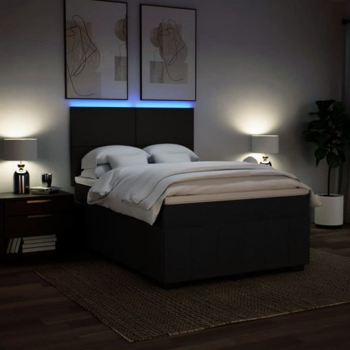 Giroletto A Molle Con Materasso Nero 140x190 Cm In Tessuto - Image 4
