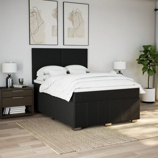 Giroletto A Molle Con Materasso Nero 140x190 Cm In Tessuto - Image 5