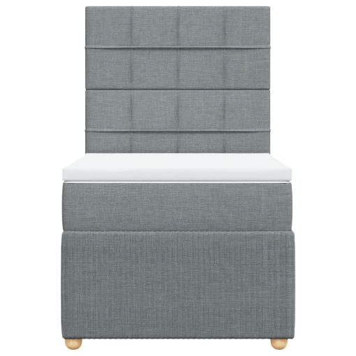 Giroletto A Molle Con Materasso Grigio Chiaro 90x190 Cm Tessuto - Image 6