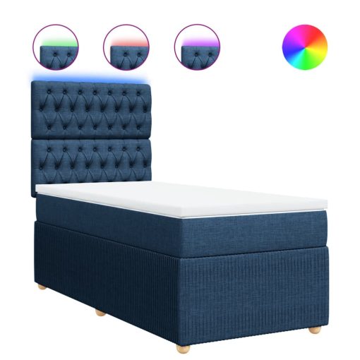 Giroletto A Molle Con Materasso Blu 90x200 Cm Intessuto - Image 2