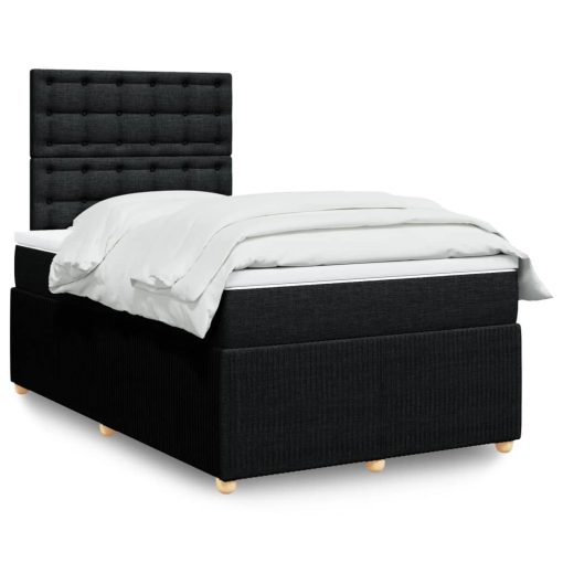 Giroletto A Molle Con Materasso Nero 120x190 Cm In Tessuto