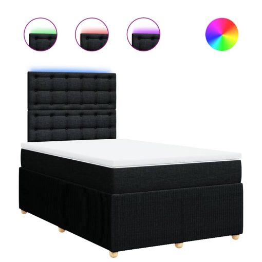 Giroletto A Molle Con Materasso Nero 120x190 Cm In Tessuto - Image 2