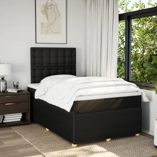 Giroletto A Molle Con Materasso Nero 120x190 Cm In Tessuto - Image 4
