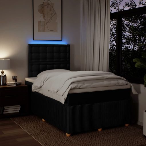 Giroletto A Molle Con Materasso Nero 120x190 Cm In Tessuto - Image 5