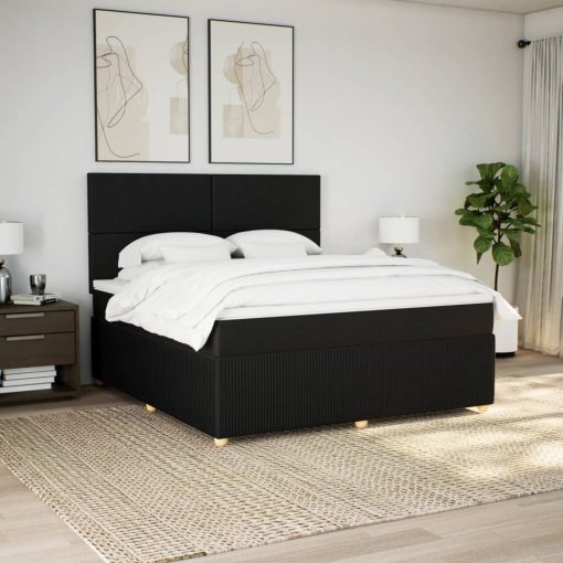 Giroletto A Molle Con Materasso Nero 180x200 Cm In Tessuto - Image 5
