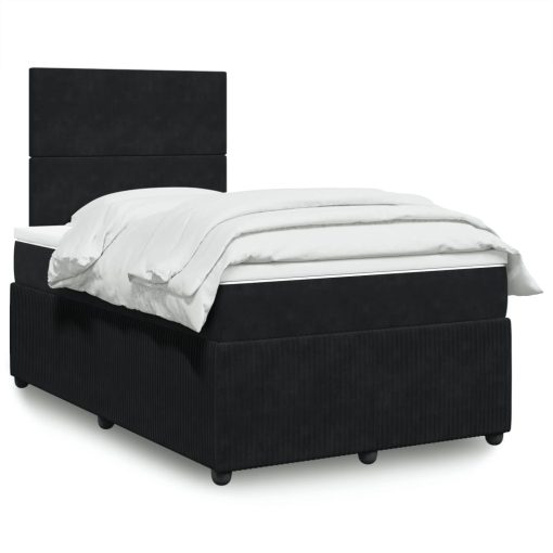 Giroletto A Molle Con Materasso Nero 120x190 Cm In Velluto