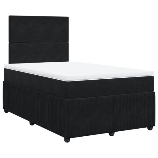 Giroletto A Molle Con Materasso Nero 120x190 Cm In Velluto - Image 3