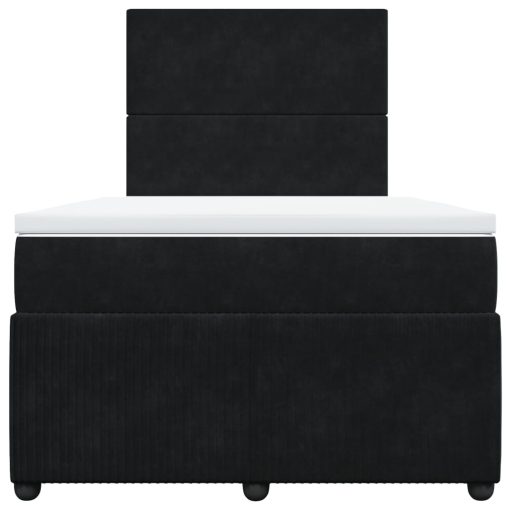 Giroletto A Molle Con Materasso Nero 120x190 Cm In Velluto - Image 6